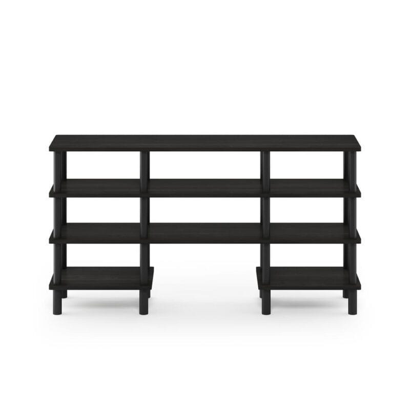 Furinno Turn-N-Tube 4-Tier Multipurpose Wide Shelf TV Stand, Espresso/Black - Image 4