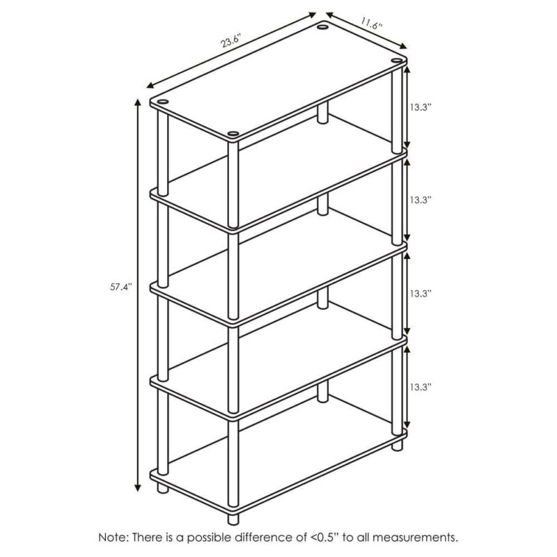 Furinno Turn-N-Tube 5-Tier Multipurpose Shelf Display Rack, Pink/White - Image 5