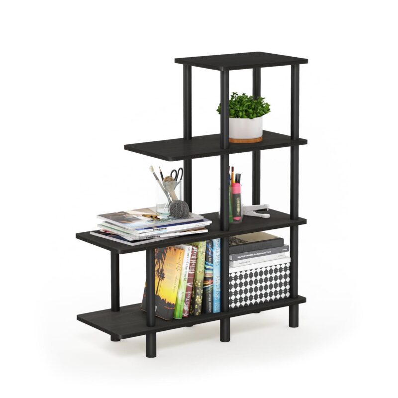 Furinno Turn-N-Tube 31.50 W X 11.61 D X 39.45 H 4-Shelf Freestanding Shelves, Black - Image 3