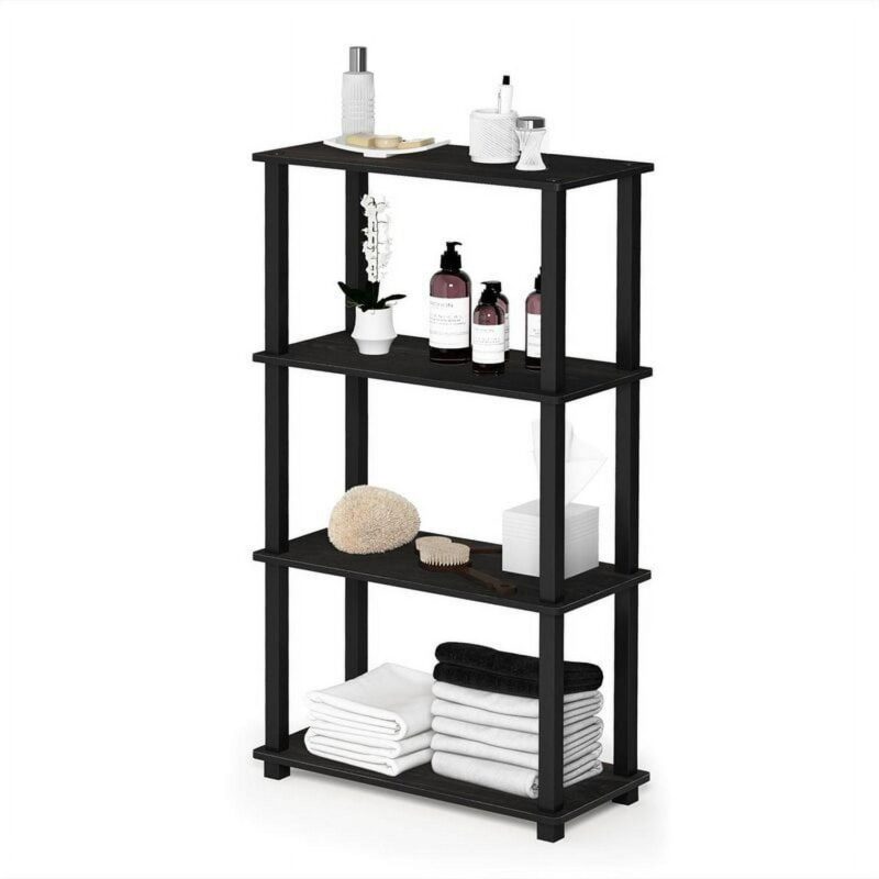 Furinno Turn-S-Tube 23.6Aca !A W x 11.4 D x 43.25 H 4-Shelf Decorative Shelves, Black - Image 4