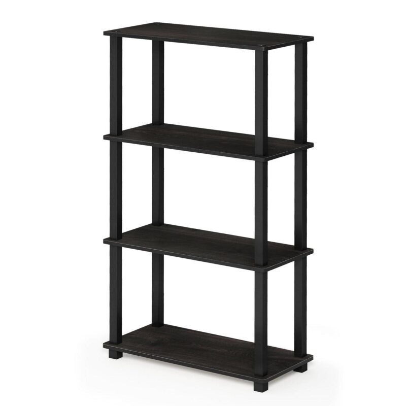 Furinno Turn-S-Tube 23.6Aca !A W x 11.4 D x 43.25 H 4-Shelf Decorative Shelves, Black