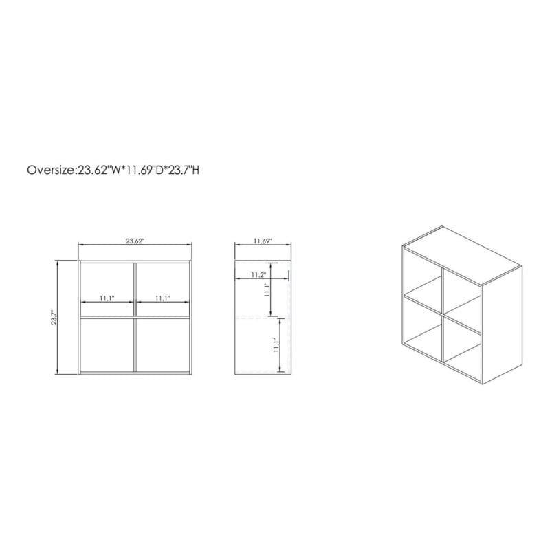 Furniture of America Brooks Stackable 4-Cube Wood Gray Bookcase - Image 4