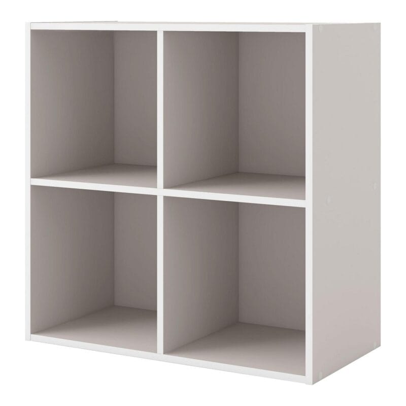 Furniture of America Brooks Stackable 4-Cube Wood Gray Bookcase