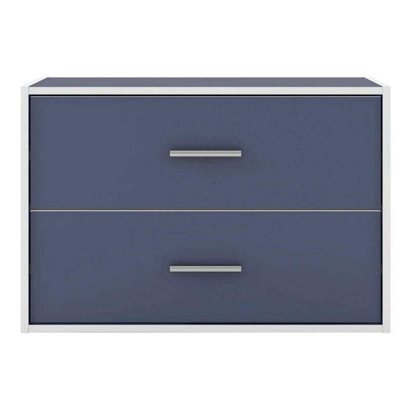Furniture of America Brooks Stackable 2-Drawer Wood Steel Blue Cabinet - Image 8