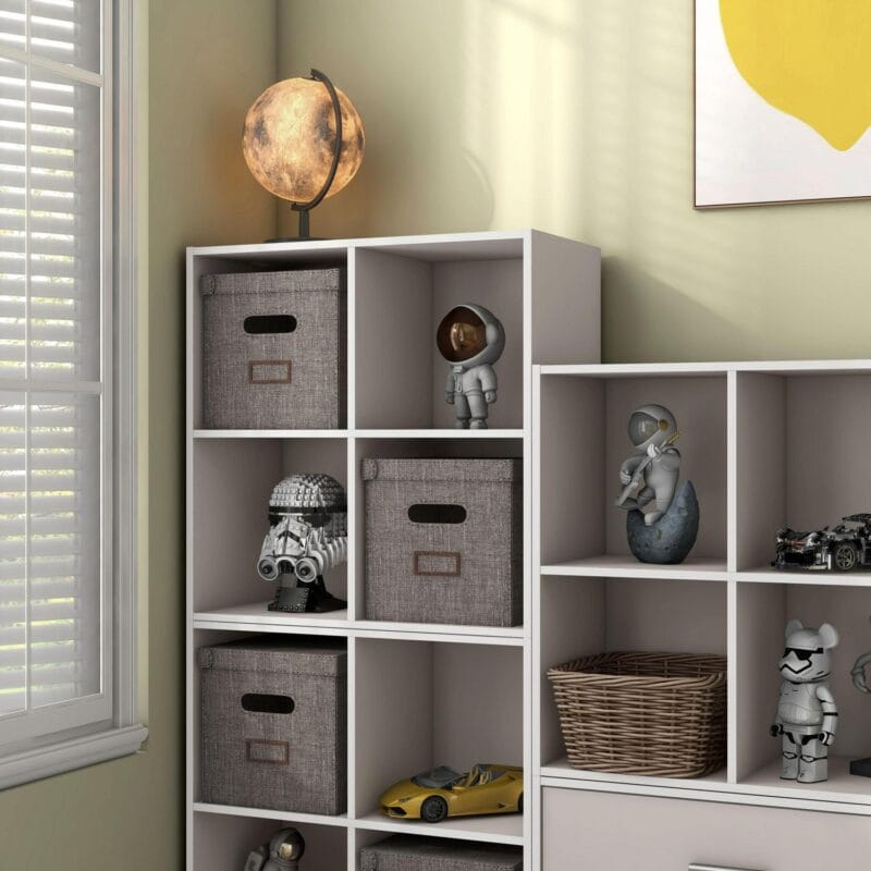 Furniture of America Brooks Stackable 4-Cube Wood Gray Bookcase - Image 10