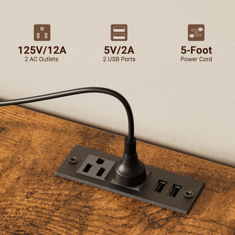 GIKPAL 10 Drawers Dresser, 47  TV Stand with Power Outlet, Bedroom Dresser for TV up to 55 , Brown - Image 2