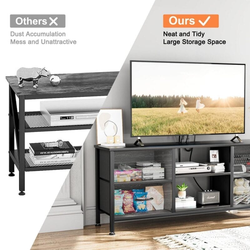 GIKPAL Black Dresser TV Stand for TVs up to 50  TV Stand Dressers for Bedrooms with 4 Drawers, Modern TV Stand Dresser - Image 9