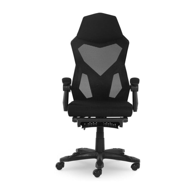 Gamer Gear Gaming Office Chair with Extendable Leg Rest, Black Fabric Upholstery - Image 16