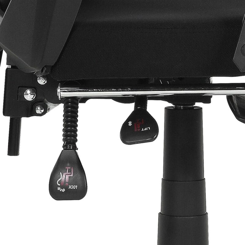 Gamer Gear Gaming Office Chair with Extendable Leg Rest, Black Fabric Upholstery - Image 12