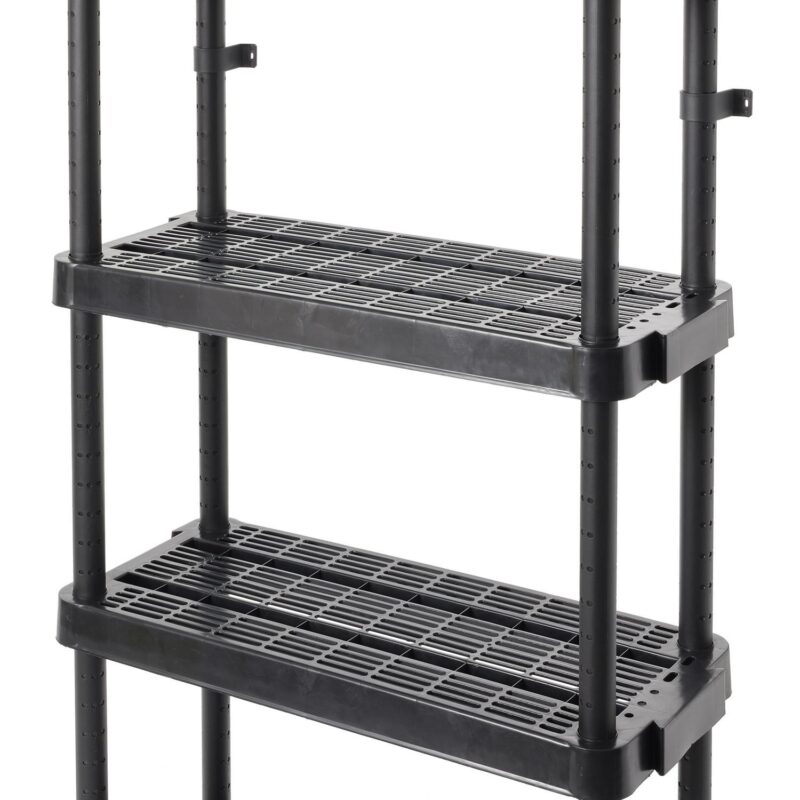 Gracious Living 4 Shelf Adjustable Height Storage Unit, Black (4 Pack) - Image 8