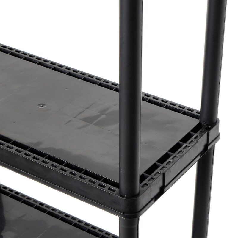 Gracious Living 4 Shelf Set Height Light Duty Storage Unit, Black (2 Pack) - Image 6