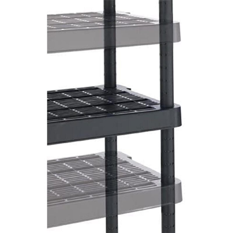 Gracious Living 4 Shelf Adjustable Height Storage Unit, Black (4 Pack) - Image 4