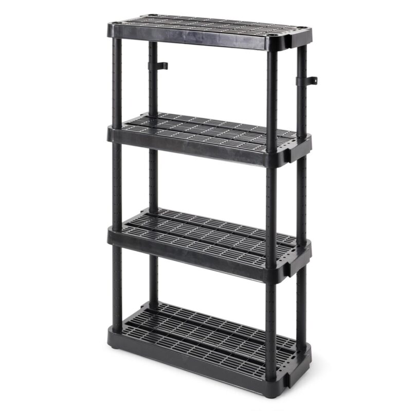 Gracious Living 4 Shelf Adjustable Height Storage Unit, Black (4 Pack) - Image 12