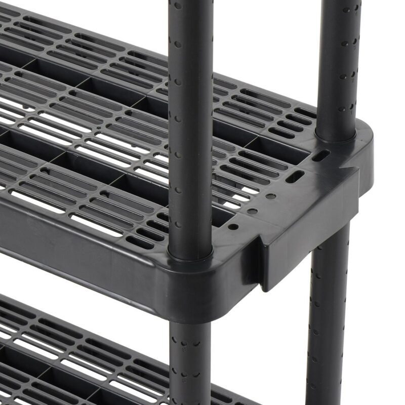 Gracious Living 4 Shelf Adjustable Height Storage Unit, Black (4 Pack) - Image 11