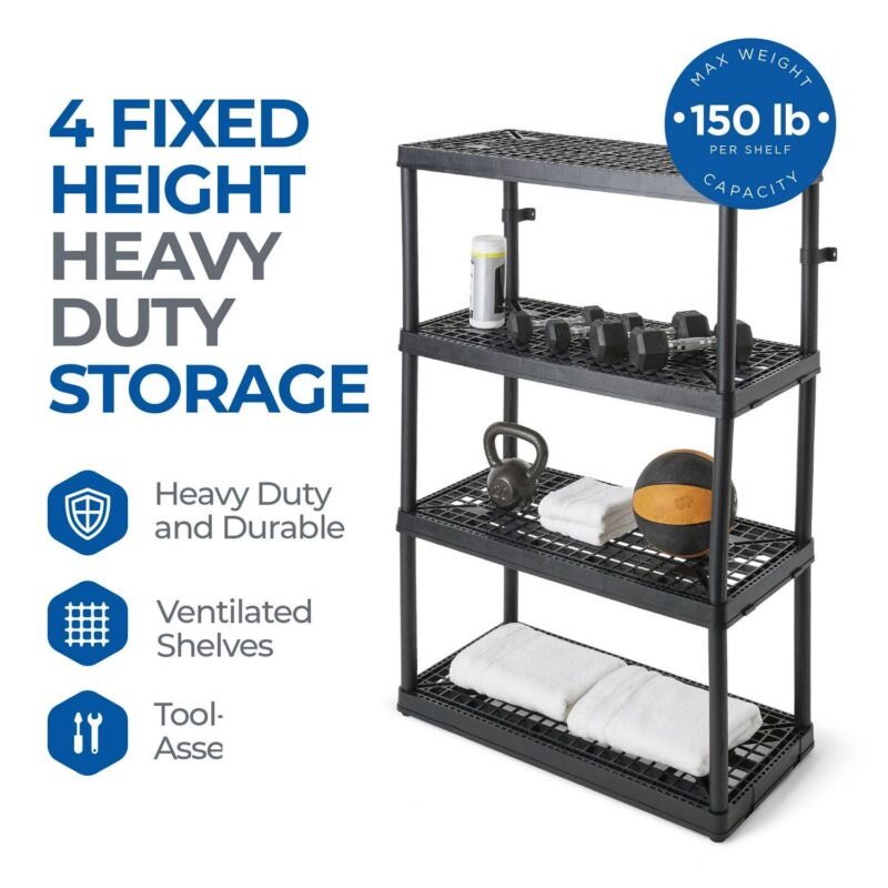 Gracious Living 4 Shelf Fixed Height Ventilated Heavy Duty Storage Unit - Image 3