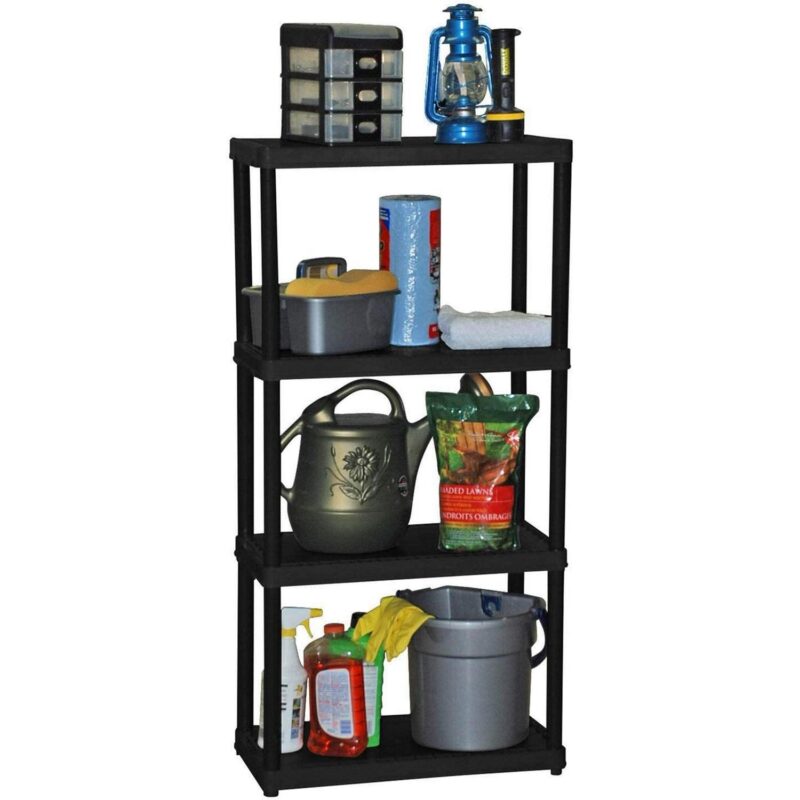 Gracious Living 4 Shelf Set Height Light Duty Storage Unit, Black (2 Pack) - Image 9