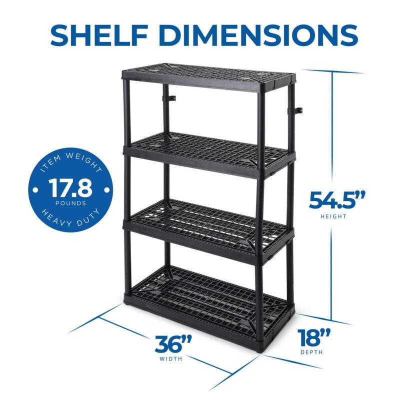 Gracious Living 4 Shelf Fixed Height Ventilated Heavy Duty Storage Unit - Image 2