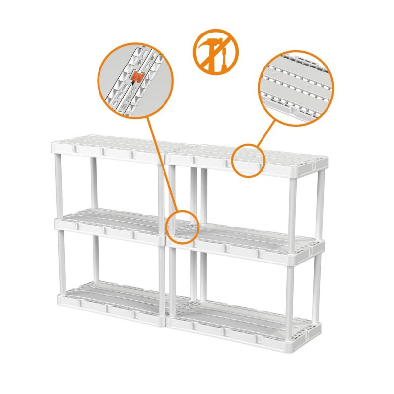 Gracious Living Knect A Shelf 3 Shelf Interlocking Storage Units (3 Pack) - Image 4