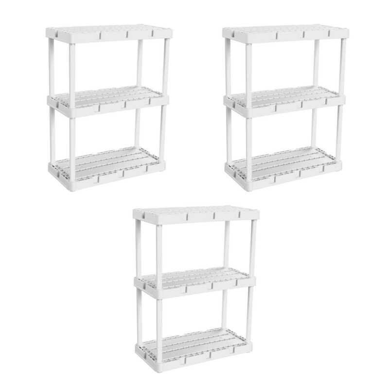 Gracious Living Knect A Shelf 3 Shelf Interlocking Storage Units (3 Pack)