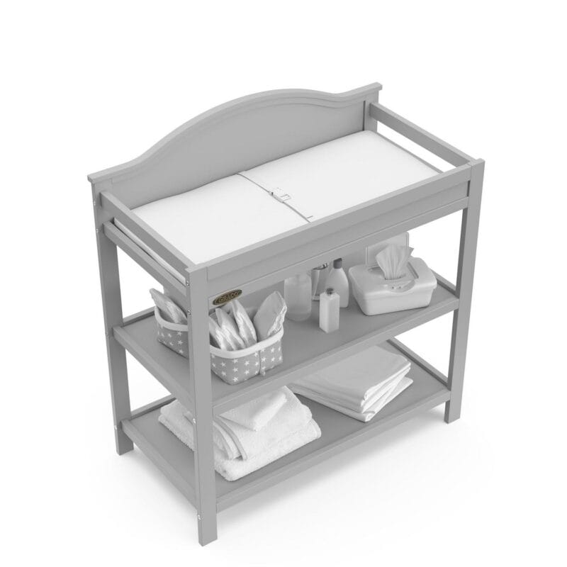 Graco Story Infant Wood Changing Table, Pebble Gray - Image 7