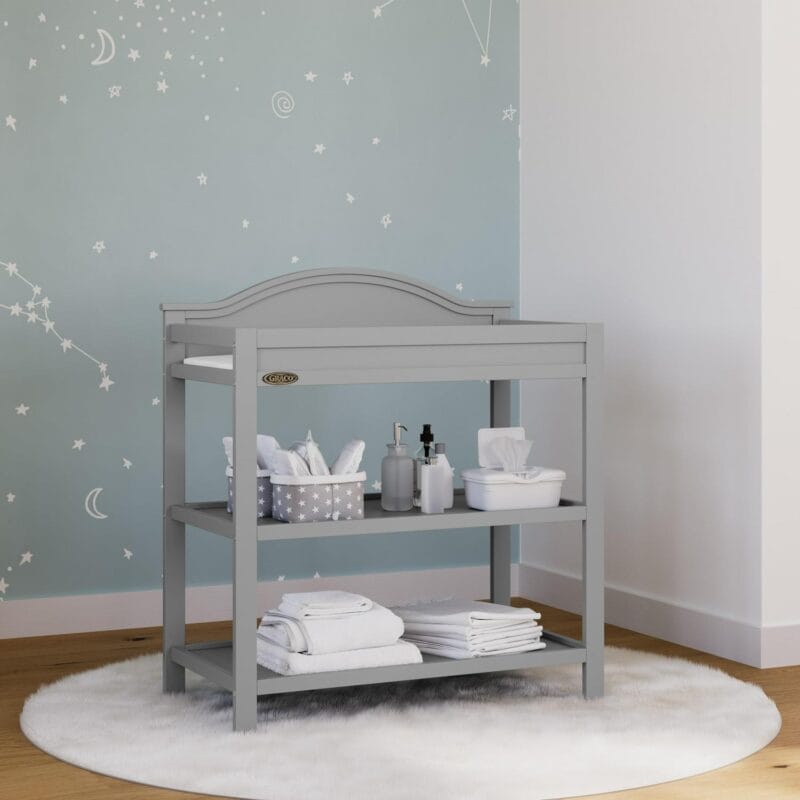 Graco Story Infant Wood Changing Table, Pebble Gray - Image 3