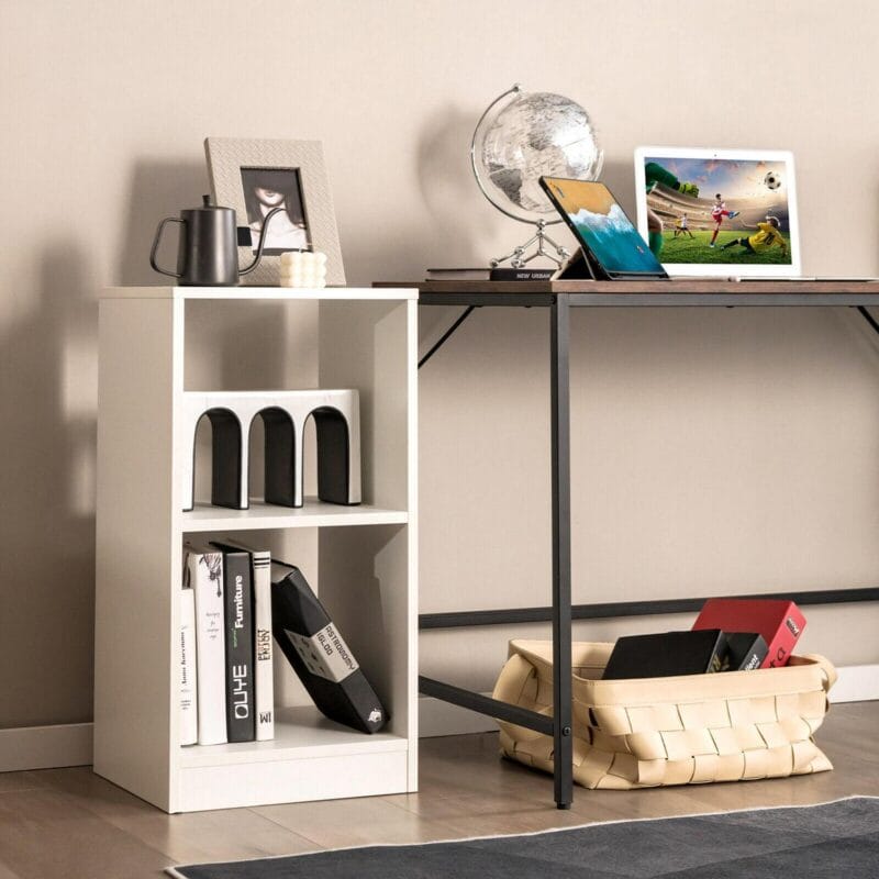 Gymax 2 PCS Bookshelf 2-Tier Open Wood Display Organizer Set Vinyl Record Cube Storage - Image 3