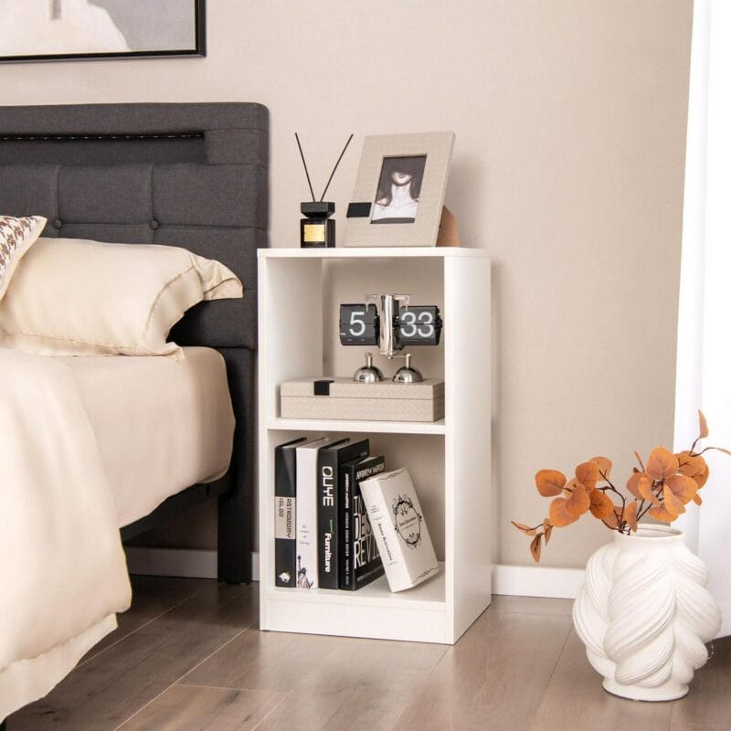 Gymax 2 PCS Bookshelf 2-Tier Open Wood Display Organizer Set Vinyl Record Cube Storage - Image 4