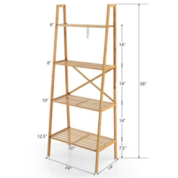 Gymax 4 Tier Bamboo 62903a87fc6b300f0521bad4aceb7beb