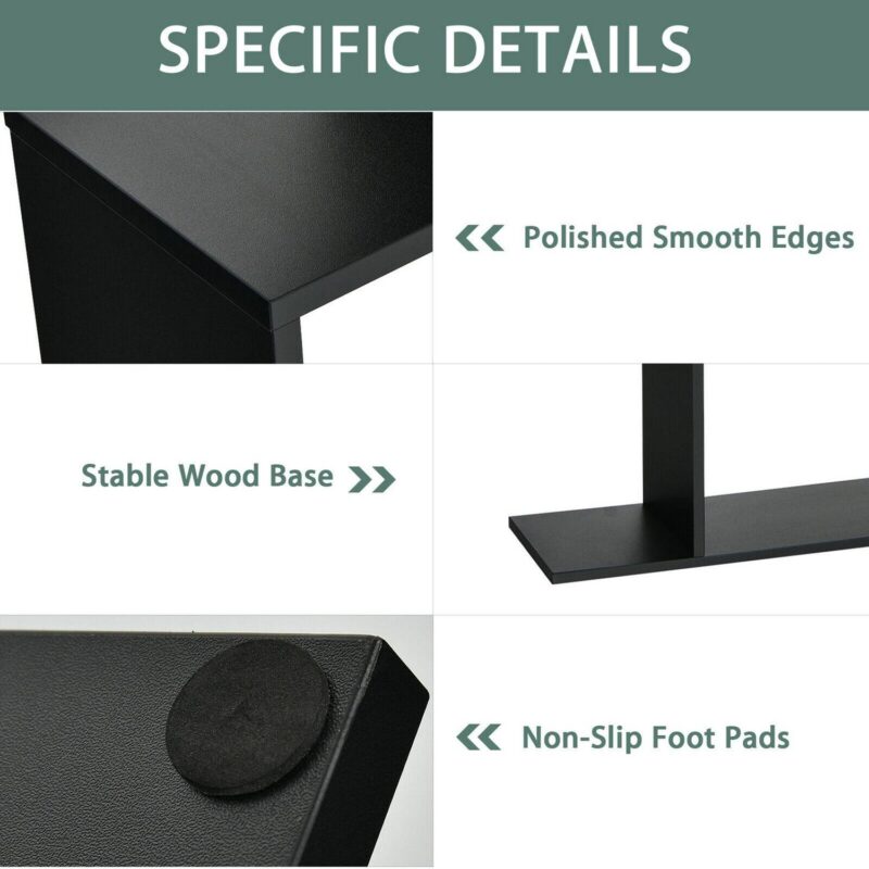 Gymax 6 Tier S-Shaped Bookshelf Storage Display Bookcase Decor Z-Shelf Black - Image 10