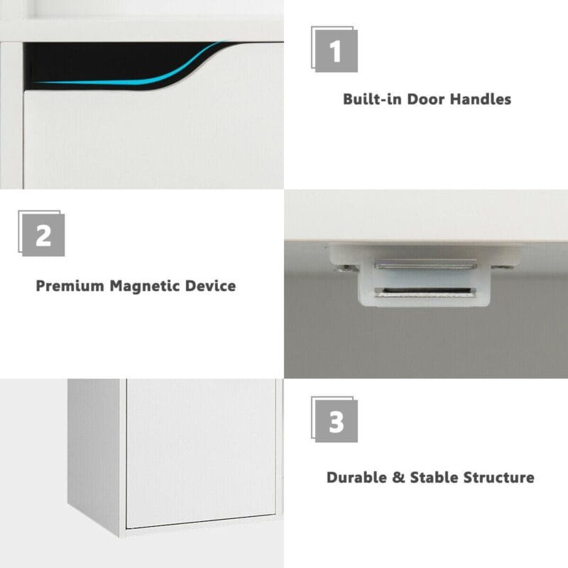 Gymax 9 Cube Bookcase Cabinet Wood Bookcase Storage Shelves Room Divider Organization - Image 10