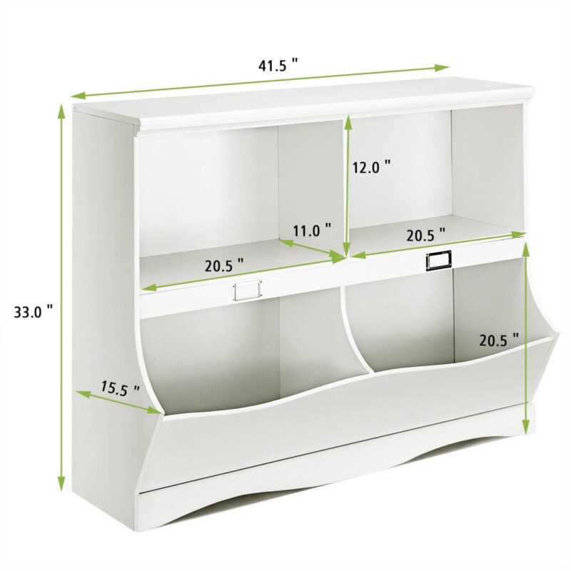 Gymax Children Storage Unit Kids Bookshelf Bookcase Baby Toy Organizer Shelf White - Image 3