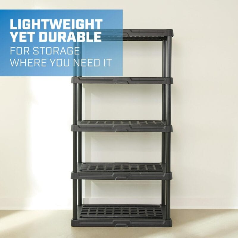 Hart Black Plastic 5-Tier 72  H x 36  W x 18  D, 750lb Total Capacity - Image 11