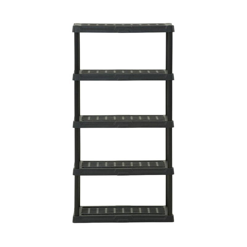 Hart Black Plastic 5-Tier 72  H x 36  W x 18  D, 750lb Total Capacity
