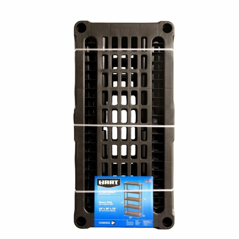 Hart Black Plastic 5-Tier 72  H x 36  W x 18  D, 750lb Total Capacity - Image 2