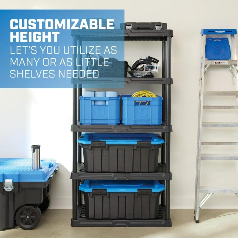 Hart Black Plastic 5-Tier 72  H x 36  W x 18  D, 750lb Total Capacity - Image 7
