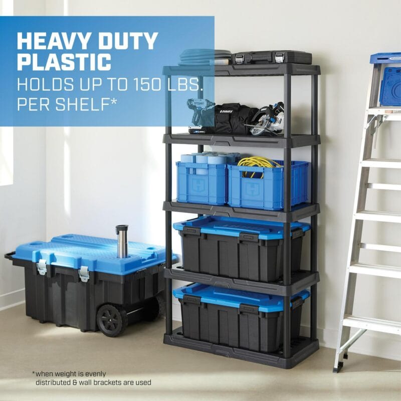 Hart Black Plastic 5-Tier 72  H x 36  W x 18  D, 750lb Total Capacity - Image 8