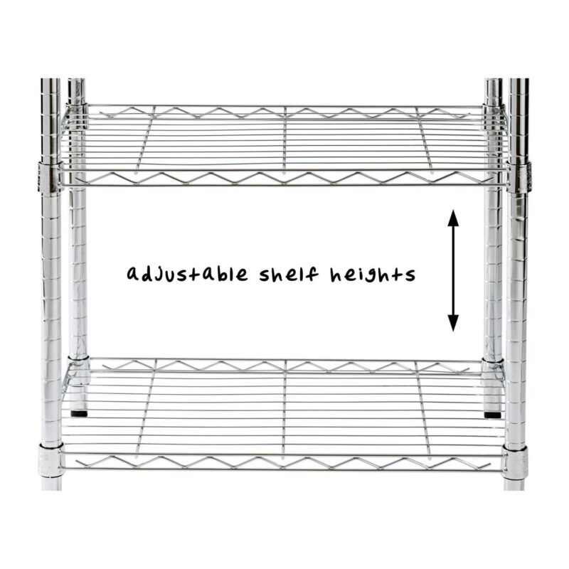 Honey-Can-Do 3-Tier Heavy-Duty Steel Adjustable Shelving Unit, Chrome, Holds up to 250 lb per Shelf - Image 5