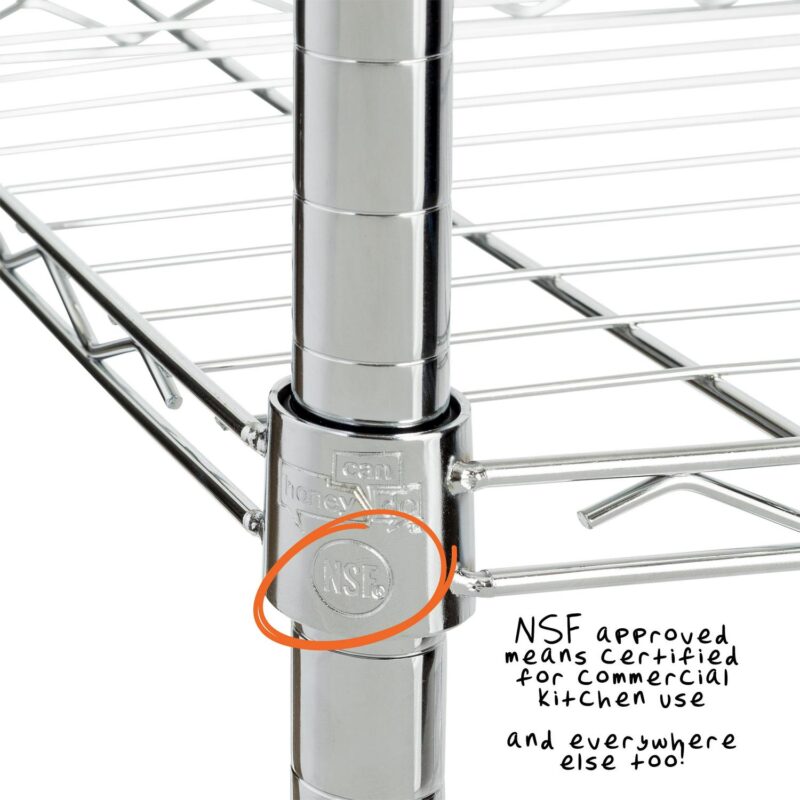 Honey-Can-Do 3-Tier Heavy-Duty Steel Adjustable Shelving Unit, Chrome, Holds up to 250 lb per Shelf - Image 4