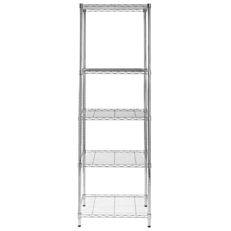 Honey-Can-Do 5-Shelf Steel Heavy Duty Adjustable Storage Shelves, Chrome, Holds up to 250 lb per Shelf - Image 3