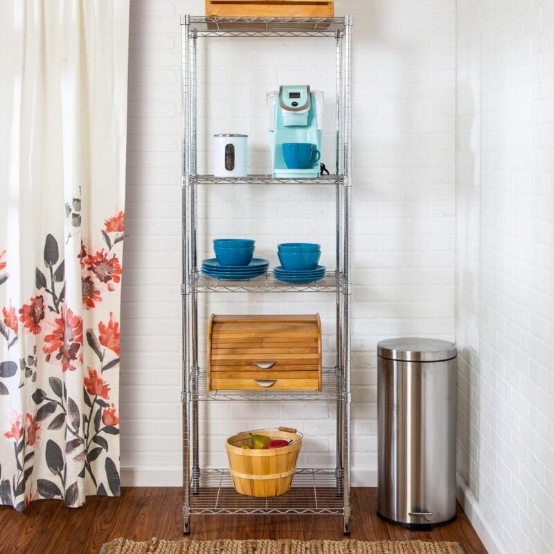 Honey-Can-Do 5-Shelf Steel Heavy Duty Adjustable Storage Shelves, Chrome, Holds up to 250 lb per Shelf - Image 5