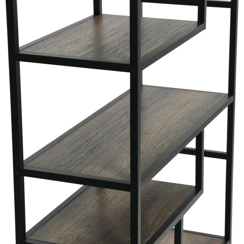 Household Essentials Tall Ashwood Bookshelf, Open Bookcase with Faux Distressed Gray Toned Wood Shelves, 6 Shelves, Lightweight Industrial Style, Slightly Gray Woodgrain - Image 7
