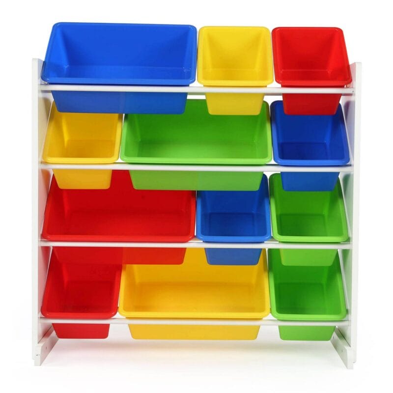Humble Crew Summit Toy Storage Organizer with 12 Plastic Storage Bins, White/Primary - Image 2