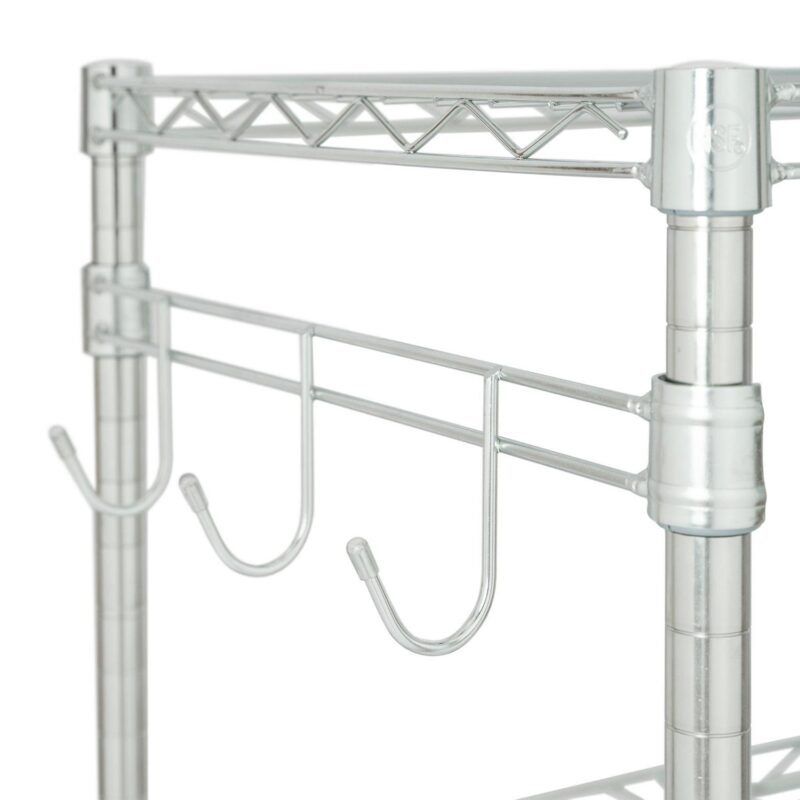 Hyper Tough 3-Tier New Multipurpose Rolling Cart for Adult, Chrome Color, 495lbs Load Capacity - Image 4