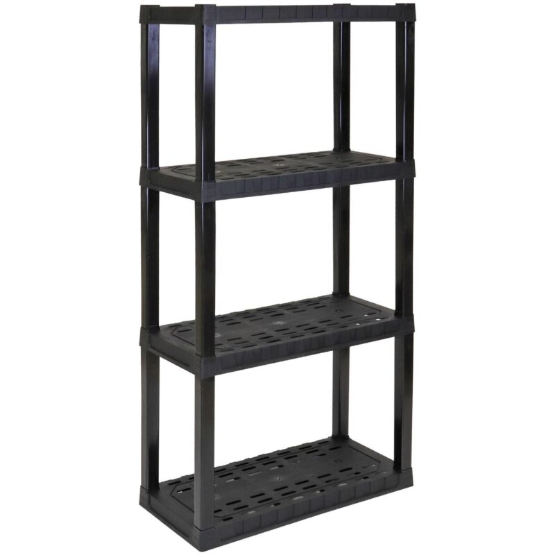 Hyper Tough 4-Tier Shelving Unit, W30 x D14 x H57  Multipurpose Home Storage Organizer, Black, Pack of 4 - Image 4