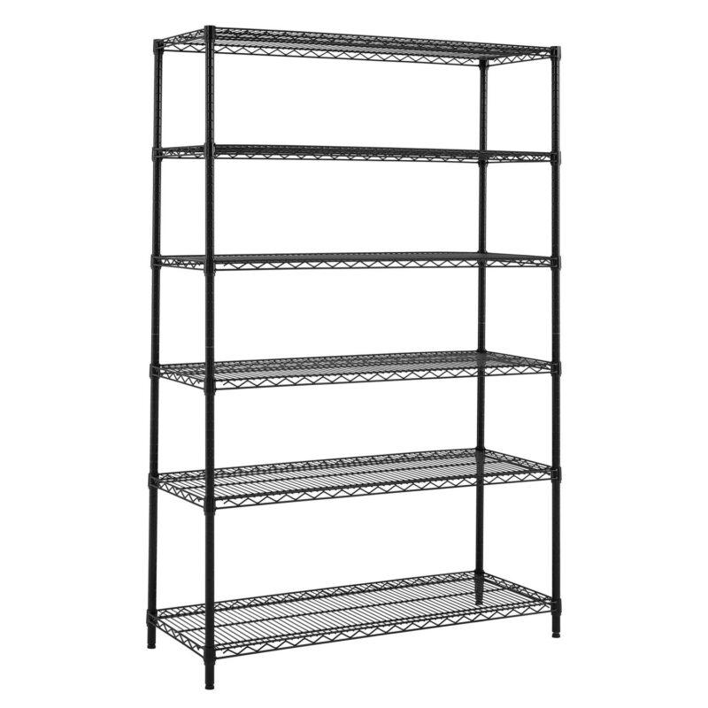 Hyper Tough Black Wire Shelf 6-Tier 72 H x 47.7 W x 18 D, 3600lbs Total Capacity - Image 3