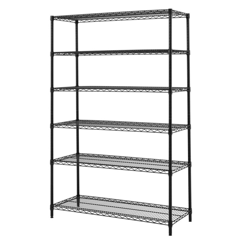 Hyper Tough Black Wire Shelf 6-Tier 72 H x 47.7 W x 18 D, 3600lbs Total Capacity - Image 8