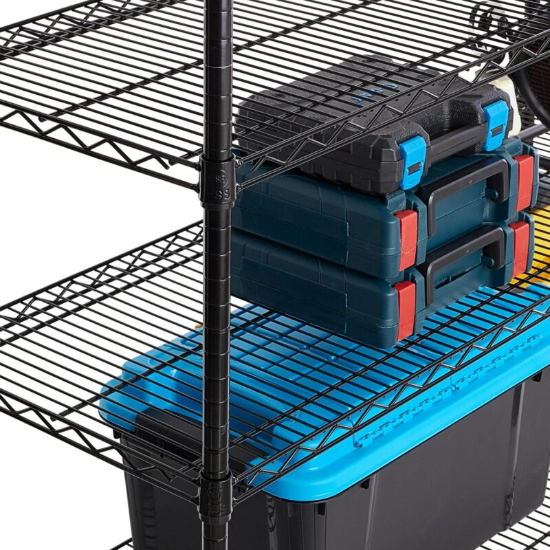 Hyper Tough Black Wire Shelf 6-Tier 72 H x 47.7 W x 18 D, 3600lbs Total Capacity - Image 5