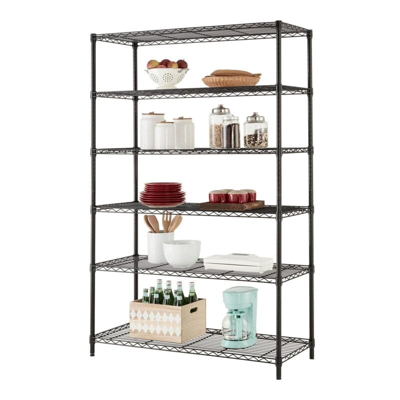 Hyper Tough Black Wire Shelf 6-Tier 72 H x 47.7 W x 18 D, 2100lbs Total Capacity - Image 3