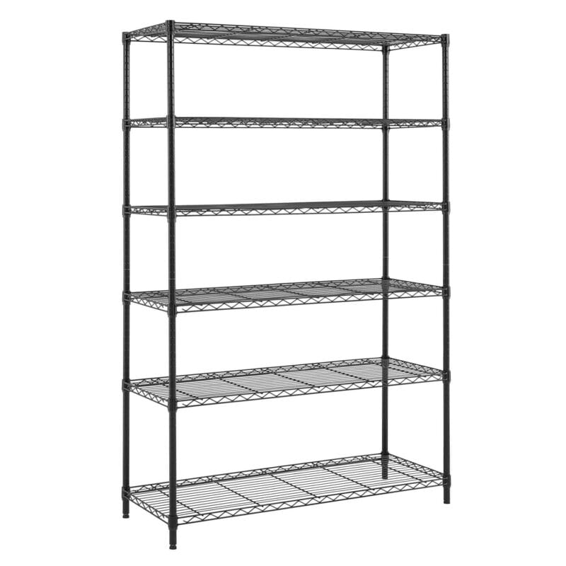 Hyper Tough Black Wire Shelf 6-Tier 72 H x 47.7 W x 18 D, 2100lbs Total Capacity - Image 4