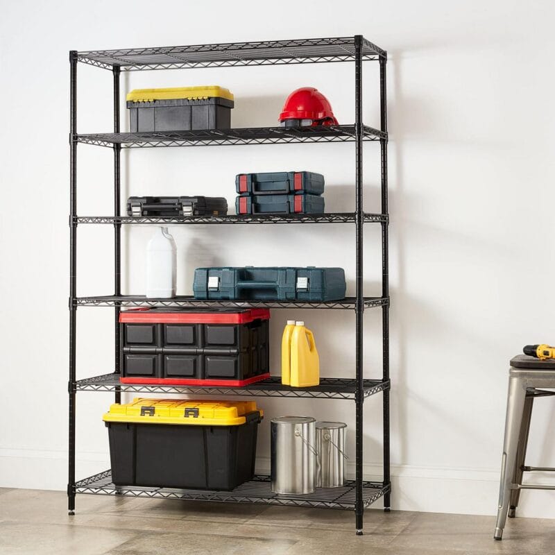 Hyper Tough Black Wire Shelf 6-Tier 72 H x 47.7 W x 18 D, 2100lbs Total Capacity